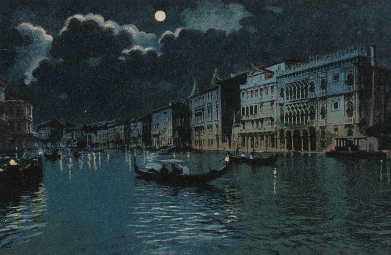 Canal Grande (litografia a colori) da Italian School