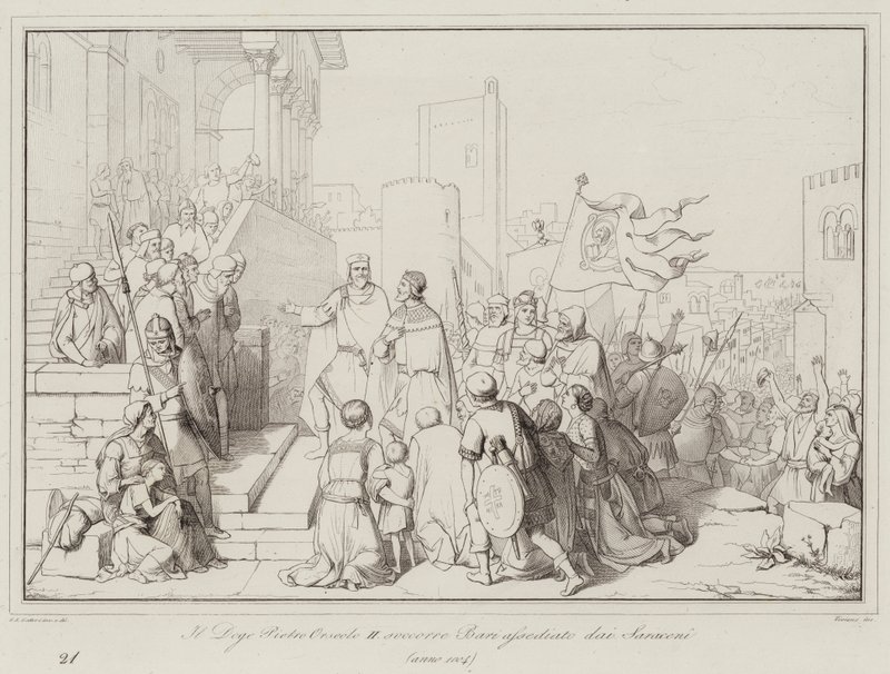 Il Doge Pietro Orseolo II soccorre Bari assediato dai Saraceni da Italian School
