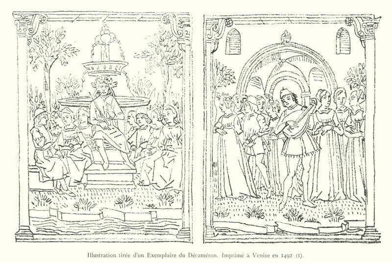 Illustrazione tratta da un esemplare del Decameron, stampato a Venezia nel 1492, I (incisione) da Italian School