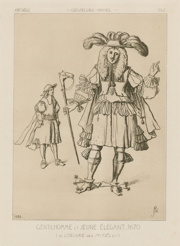 Gentiluomo italiano e giovane elegante, 1670 da Italian School