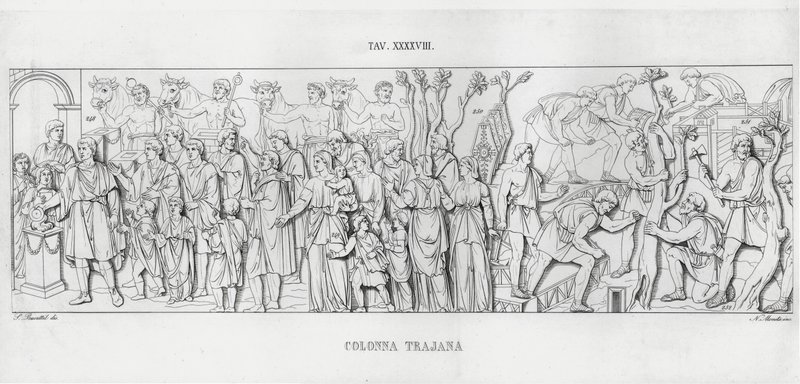 La Colonna Traiana (incisione) da Italian School