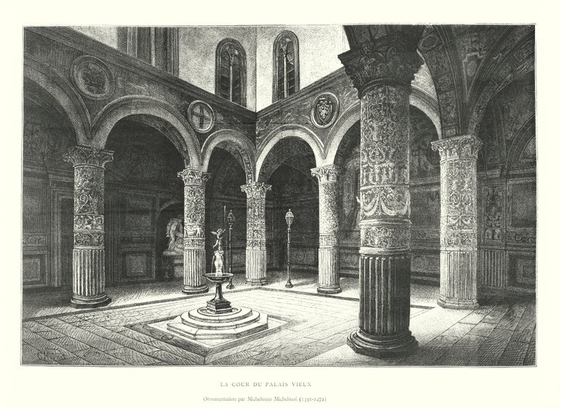 Il Cortile del Palazzo Vecchio, Ornamento di Michelozzo Michelozzi da Italian School