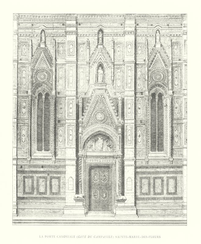 La porta canonica, lato del campanile, Santa Maria del Fiore da Italian School