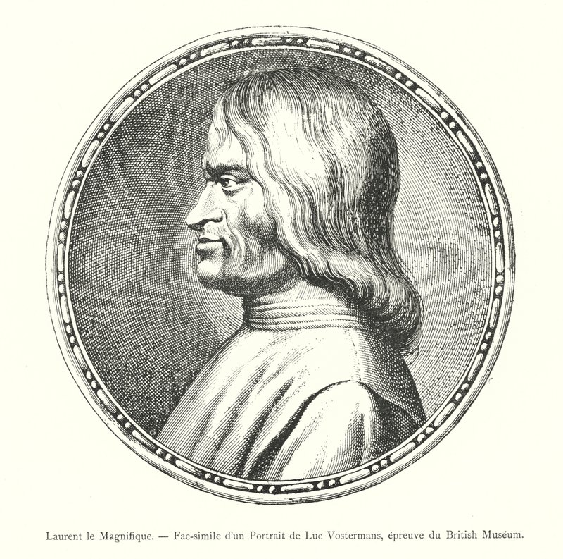 Lorenzo il Magnifico, Fac-simile di un Ritratto di Luc Vostermans, prova del British Museum da Italian School