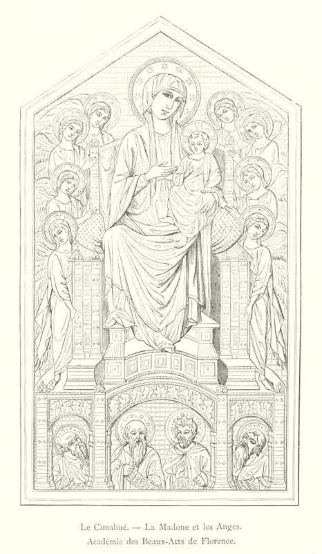 Le Cimabue, La Madonna e gli Angeli, Accademia delle Belle Arti di Firenze da Italian School