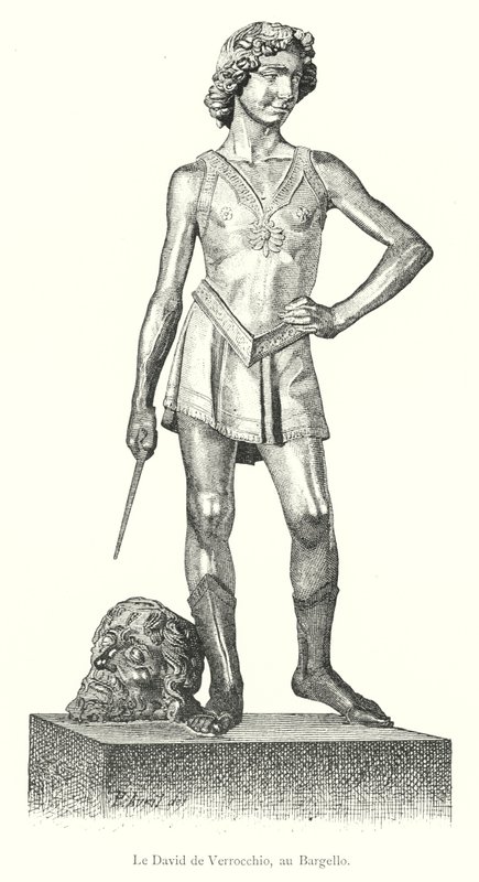 Il David di Verrocchio, al Bargello (incisione) da Italian School