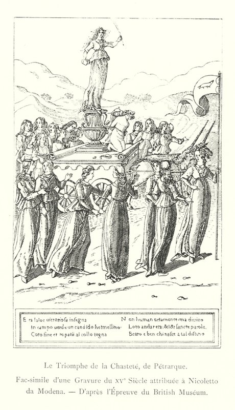 Il trionfo della castità, di Petrarca, fac-simile di un