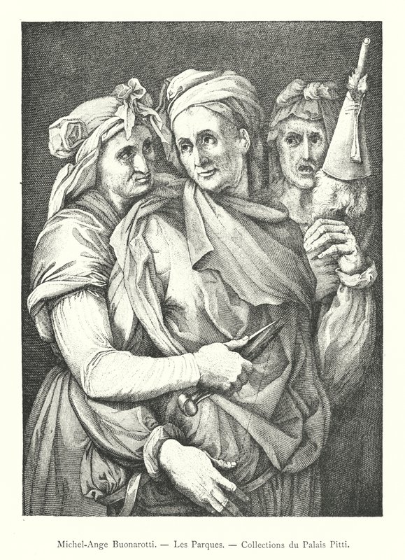 Michelangelo Buonarroti, Le Parche, collezioni del Palazzo Pitti da Italian School