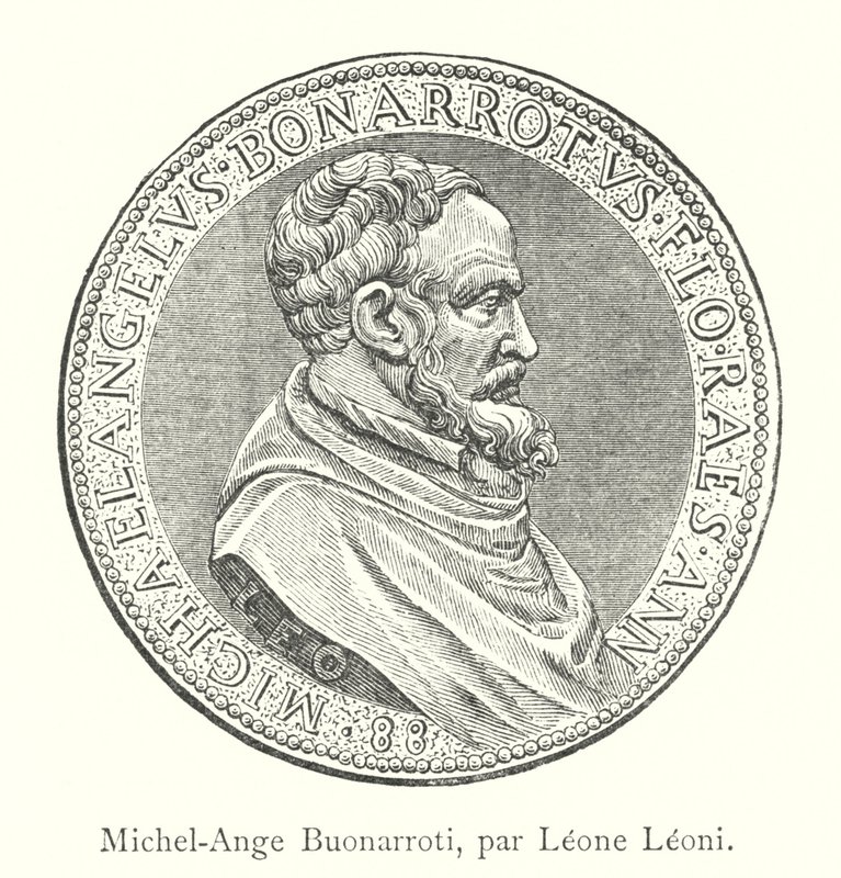 Michelangelo Buonarroti, di Leone Leoni (incisione) da Italian School