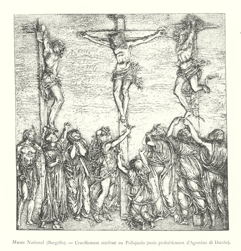 Museo Nazionale, Bargello, Crocifissione attribuita al Pollaiolo, ma probabilmente di Agostino di Duccio (incisione) da Italian School