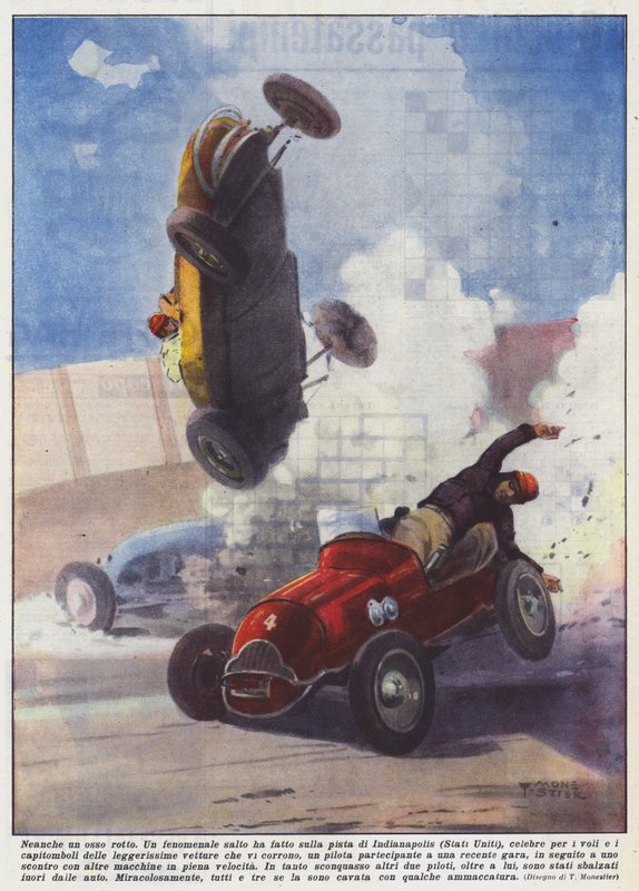 Nemmeno un osso rotto (litografia a colori) da Italian School
