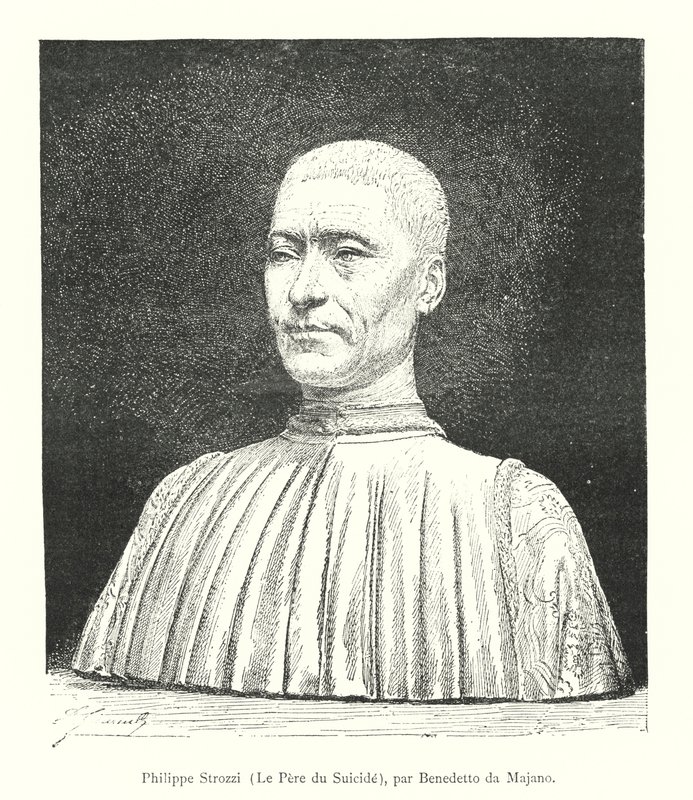 Filippo Strozzi, Il Padre del Suicidio, di Benedetto da Maiano (incisione) da Italian School