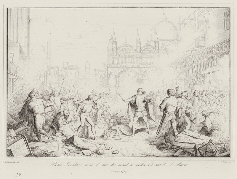 Pietro Loredano seda il tumulto accaduto nella Piazza di San Marco da Italian School