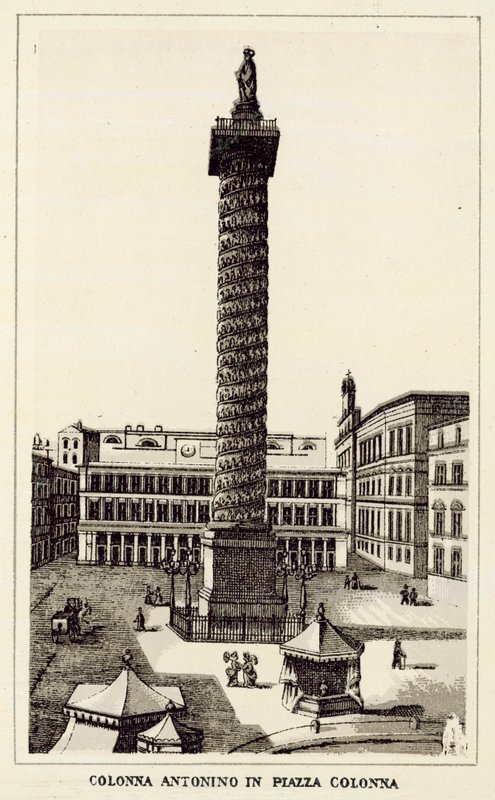 Roma: Colonna Antonina in Piazza Colonna da Italian School