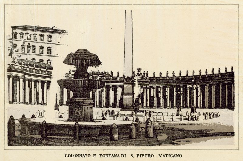 Roma: Colonnato e Fontana di San Pietro Vaticano da Italian School