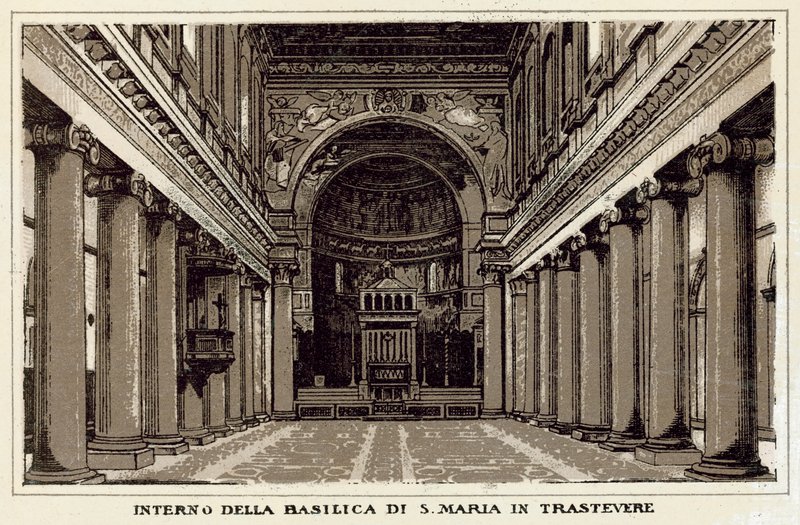 Roma: Interno della Basilica di Santa Maria in Trastevere da Italian School