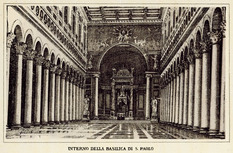 Roma: Interno della Basilica di San Paolo da Italian School