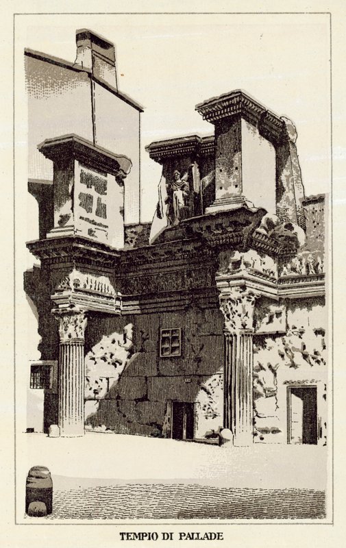 Roma: Tempio di Pallade (litografia) da Italian School