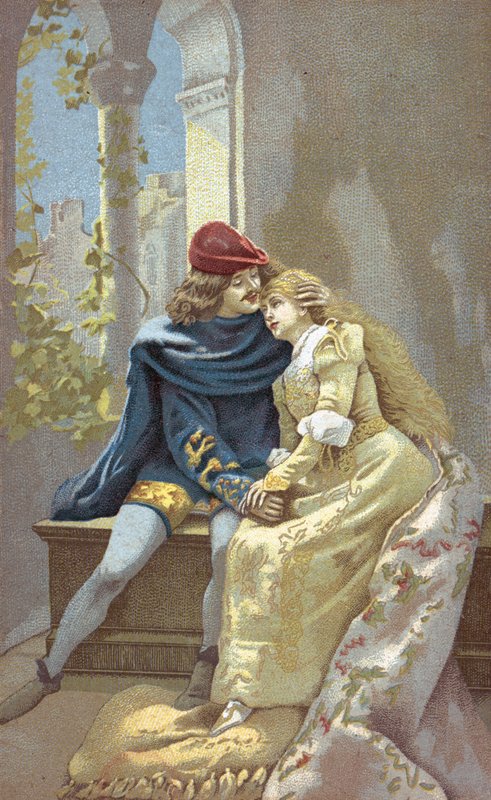 Romeo e Giulietta (litografia a colori) da Italian School