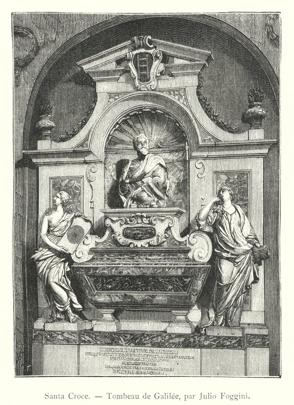 Santa Croce, Tomba di Galileo, di Giulio Foggini (incisione) da Italian School