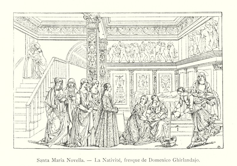 Santa Maria Novella, La Natività (incisione) da Italian School