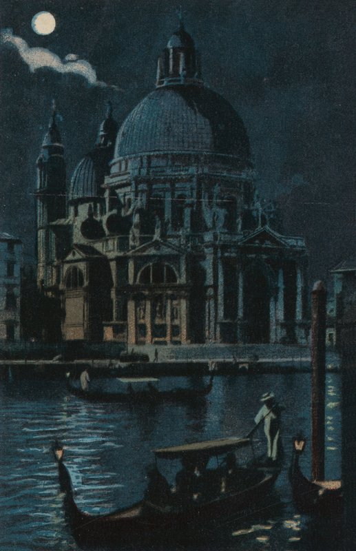 Santa Maria della Salute (colour litho) da Italian School