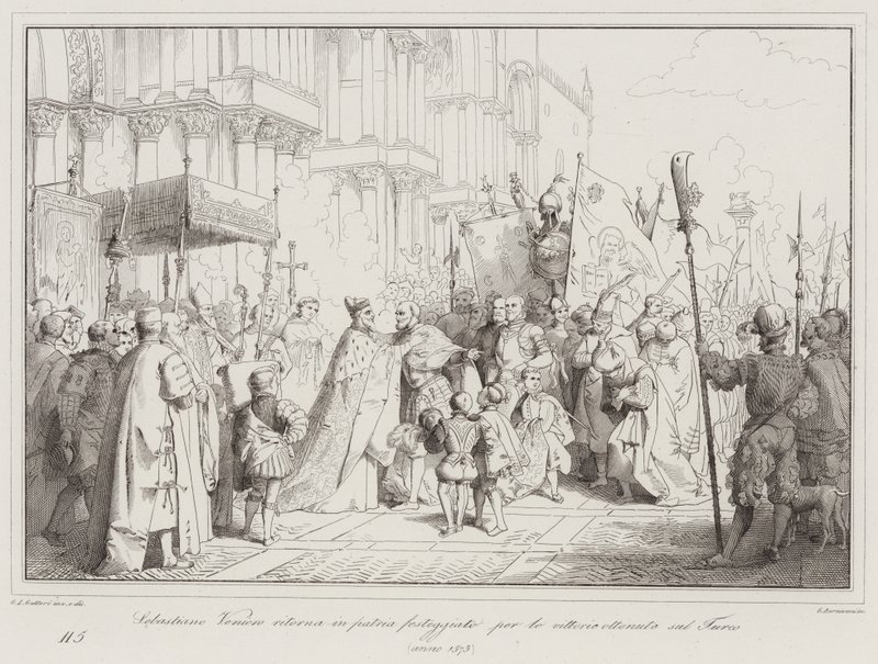 Sebastiano Veniero ritorna in patria festeggiato per le vittorie ottenute sul Turco da Italian School