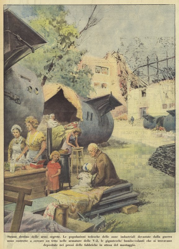 Lo strano destino delle armi segrete (litografia a colori) da Italian School