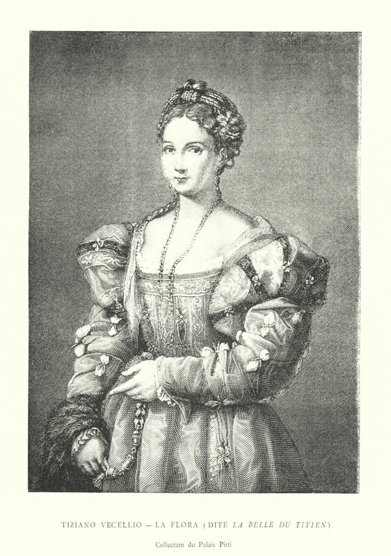 La Flora, detta La Bella del Tiziano, Collezione del Palazzo Pitti (incisione) da Italian School
