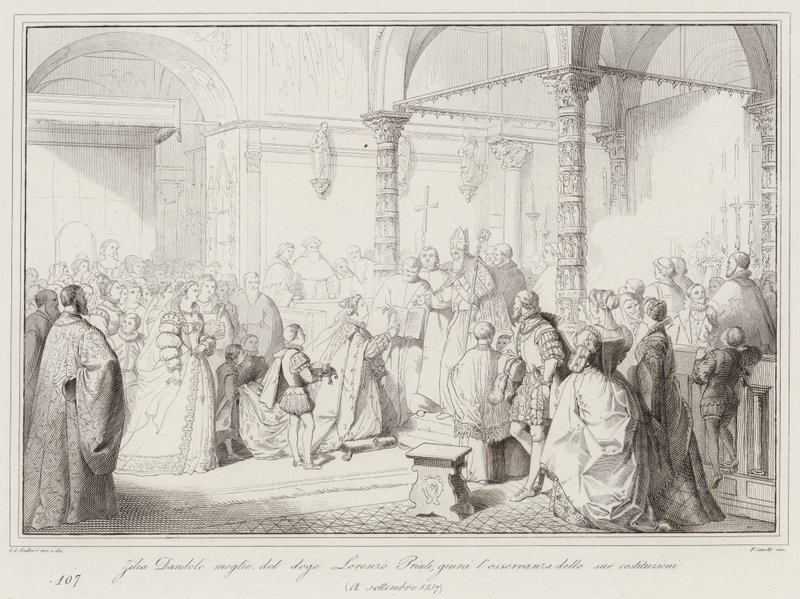 Zilia Dandolo moglie del doge Lorenzo Priuli, giura l