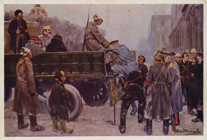Arresto dei generali russi durante la Rivoluzione di Febbraio del 1917 da Ivan Alexeyevich (after) Vladimirov