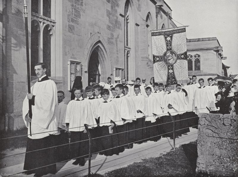 Tagliare la chiesa, la processione da J. Benjamin Stone