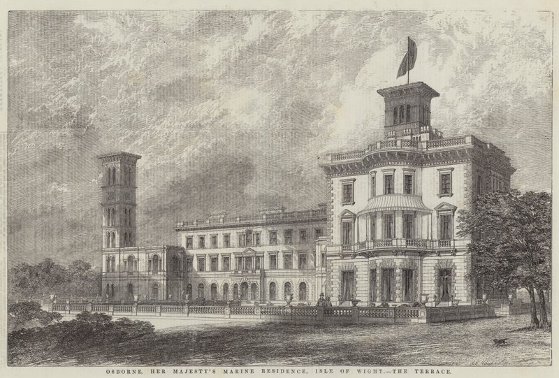 Osborne, residenza marina di Sua Maestà, Isola di Wight, la terrazza da J.L. Williams