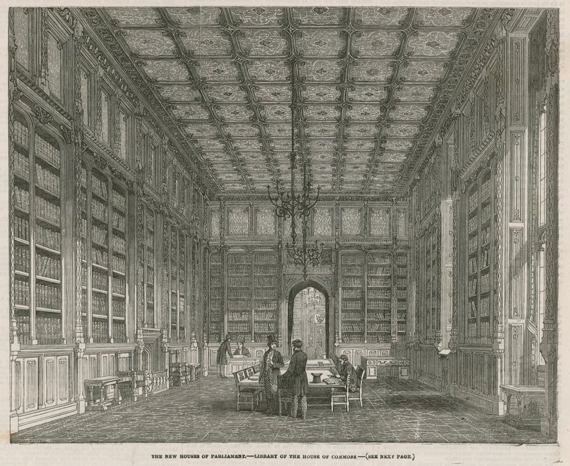Le nuove Case del Parlamento - la Biblioteca della Camera dei Comuni da J.L. Williams