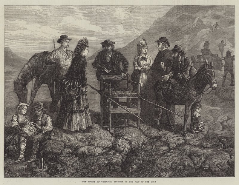 La salita del Vesuvio, turisti ai piedi del cono da J.M.L. Ralston