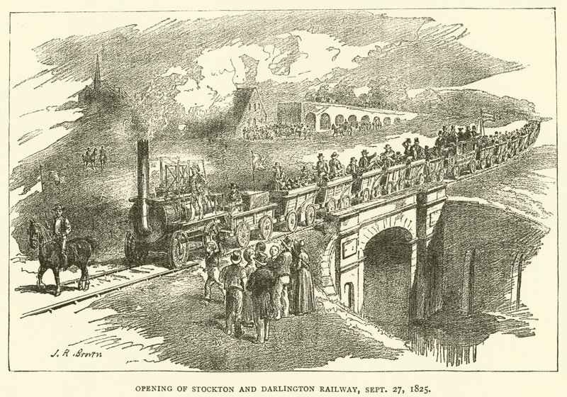Apertura della Ferrovia Stockton e Darlington, 27 settembre 1825 da J.R. Brown