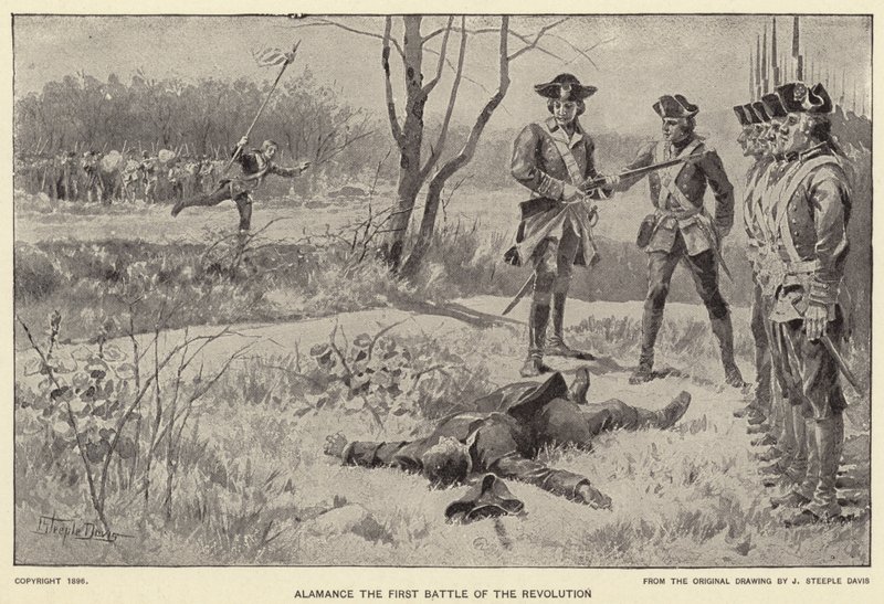 Alamance la Prima Battaglia della Rivoluzione da J. (after) Steeple Davis