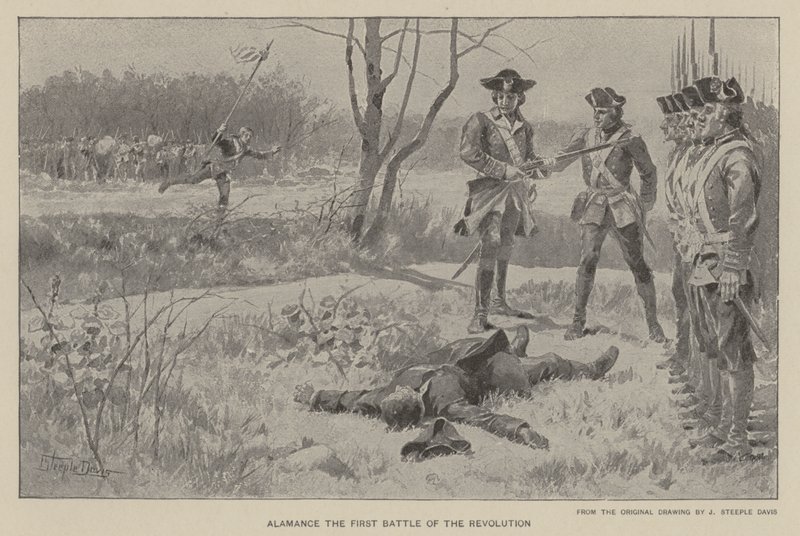Alamance, la prima battaglia della rivoluzione da J. (after) Steeple Davis