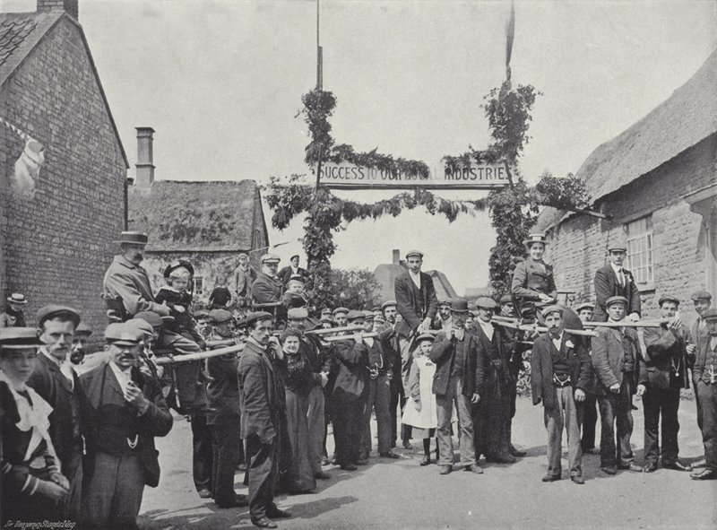 Fiera del palo di Corby, portare e impalare i visitatori da J. Benjamin Stone