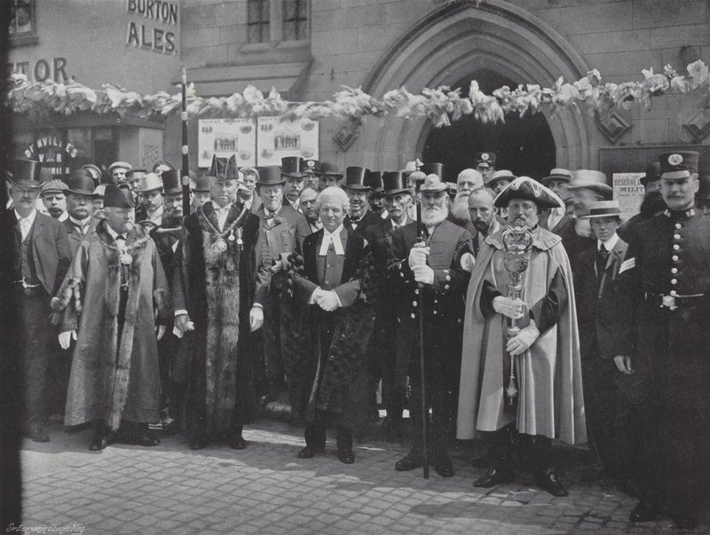 Lichfield Greenhill Bower, raduno per la processione da J. Benjamin Stone