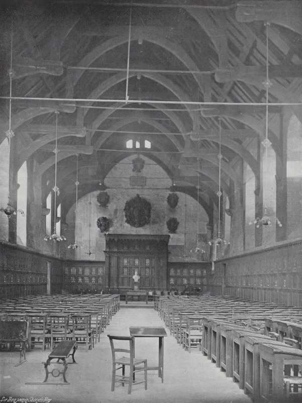 Lancio di frittelle alla Westminster School, la Grande Sala da J. Benjamin Stone