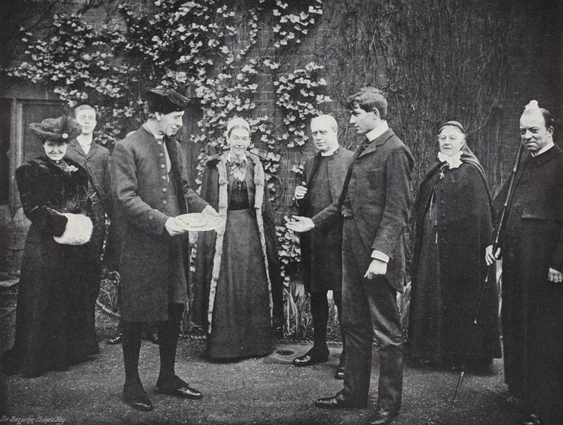Lancio di frittelle alla Westminster School, il vincitore riceve la sua Guinea da J. Benjamin Stone