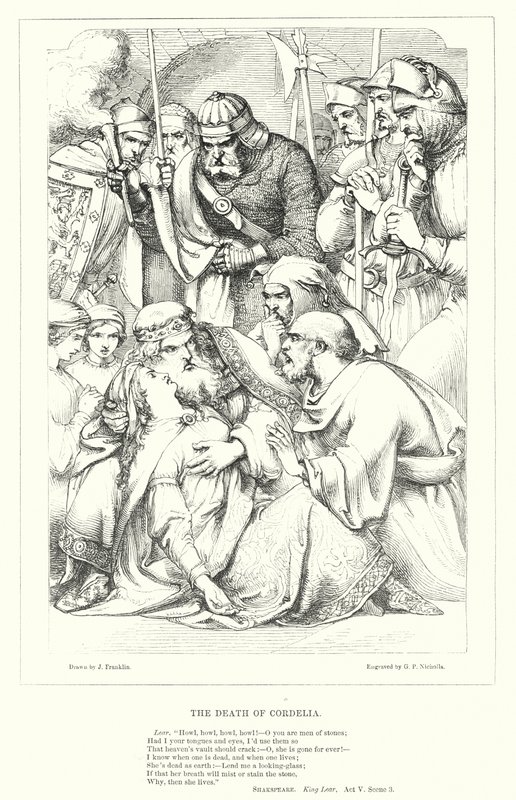 La Morte di Cordelia (incisione) da J. Franklin