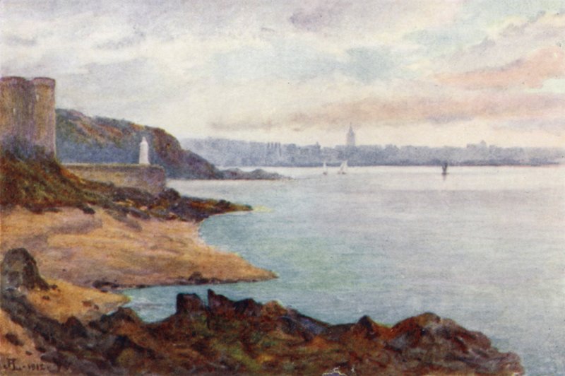Mole des Noires e Dinard, dalla spiaggia di St Malo da J. Hardwicke Lewis