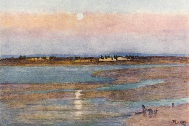 Alba al tramonto, da La Croix Blanche, Mont St Michel da J. Hardwicke Lewis