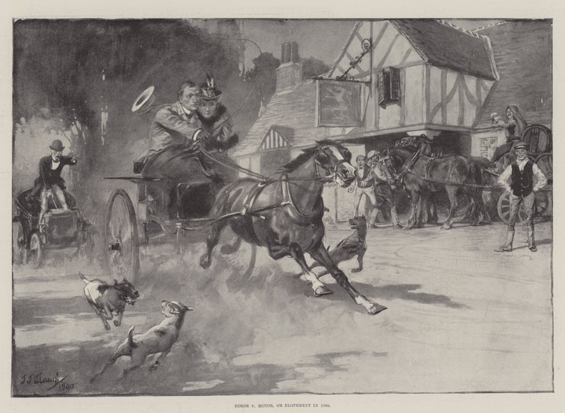 Cavallo contro motore, o fuga d