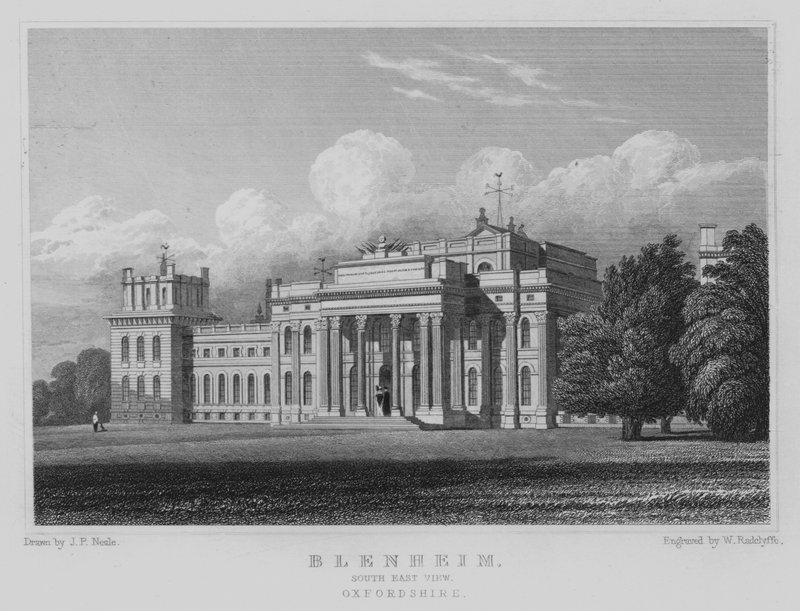 Blenheim, vista sud-est, Oxfordshire da John Preston Neale