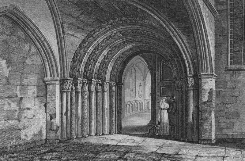 Porta della Chiesa del Tempio, Londra da John Preston Neale