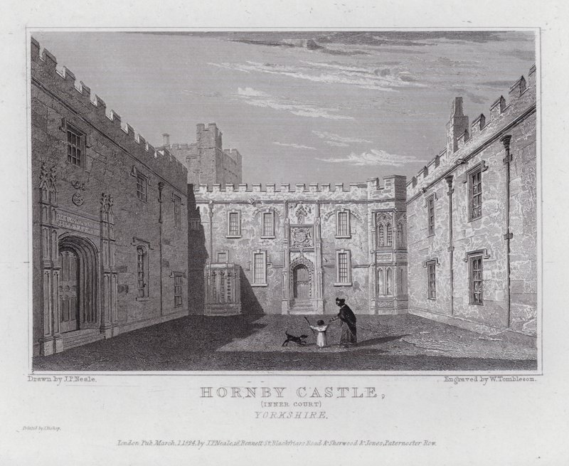 Castello di Hornby, cortile interno, Yorkshire da John Preston Neale