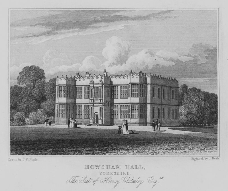 Howsham Hall, Yorkshire, La Residenza di Henry Cholmley, Esquire (incisione) da John Preston Neale